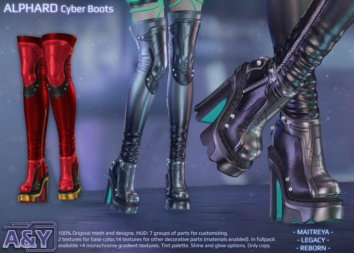 A&Y Alphard Cyber Boots - Red