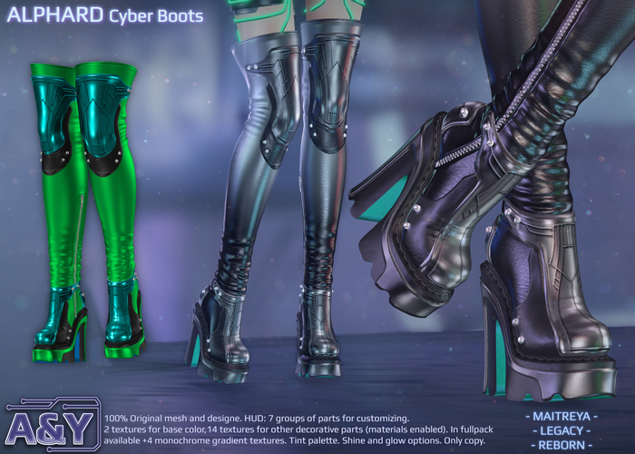 A&Y Alphard Cyber Boots - Green