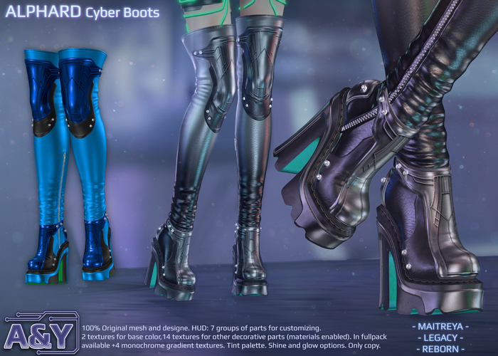 A&Y Alphard Cyber Boots - Blue