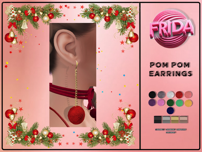 :::FRIDA:::-POMPOM-Drop Earrings Long
