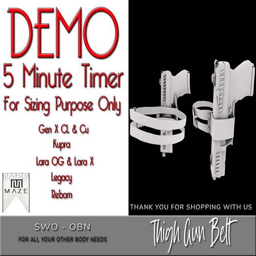 DEMO SWO-OBN THIGH GUN BELT MAZE