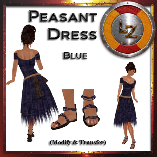 [LZ] Peasant Dress - Blue (Boxed)