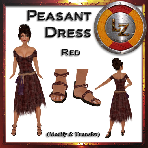 [LZ] Peasant Dress - Red (BOXED)