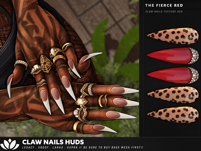 [BL] Claw nails HUD // the fierce red