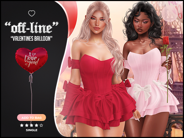 "Off-Line" x "Valentines" Balloon / I Love you!