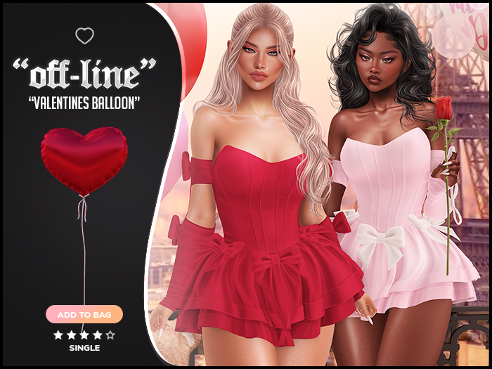 "Off-Line" x "Valentines" Balloon / Red