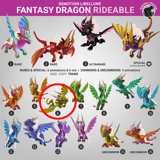 SEmotion Libellune Fantasy Dragon Rideable COMMON 06