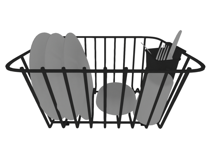 dish rack with dishes