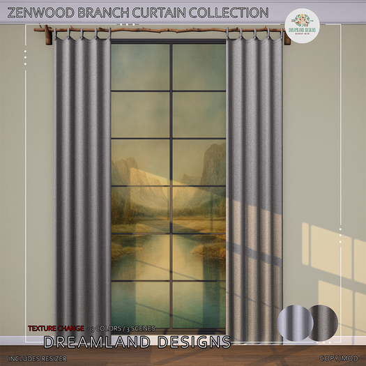 DD Zenwood Branch Curtain Collection - Texture Changer