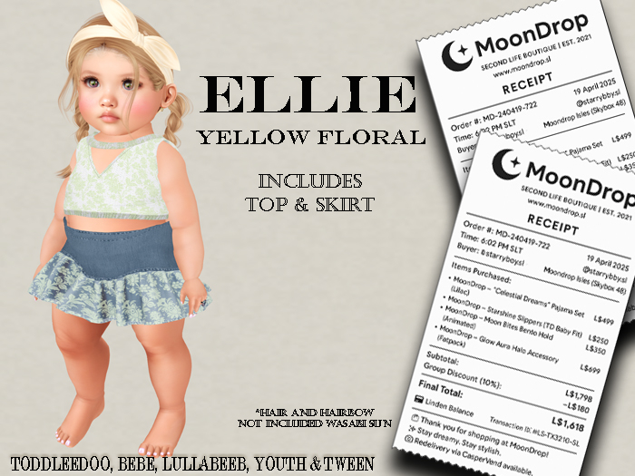 Moondrop~Ellie Floral Yellow