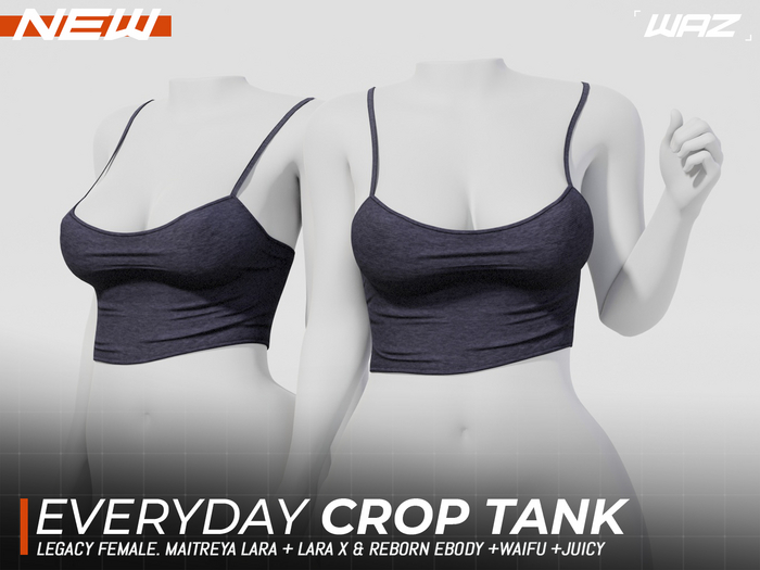 WAZ - Everyday Crop Tank (Ink)