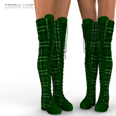 Green Plaid Rider Boots Maitreya