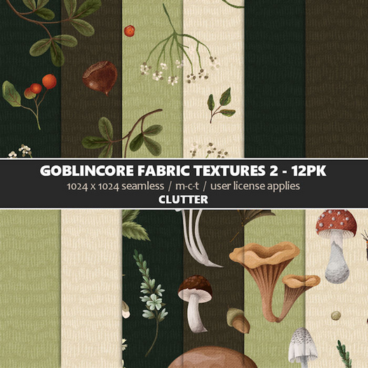 Clutter - Goblincore Fabric Textures 2 - 12PK