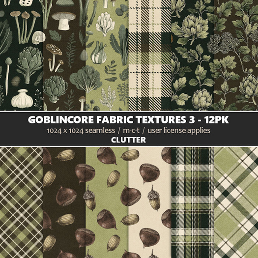 Clutter - Goblincore Fabric Textures 3 - 12PK