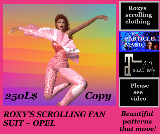 Second Life Marketplace - ROXY'S SCRLLING FAN SUIT ~ OPEL