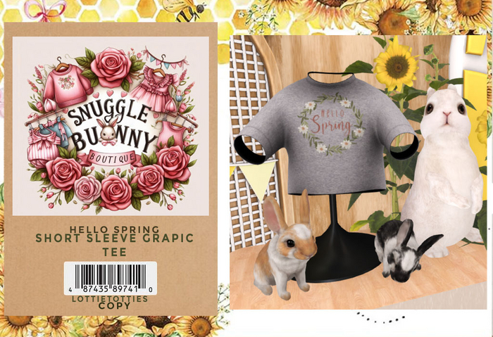 .:Snuggle Bunny Boutique:.Hello Spring Grapic Tee-add