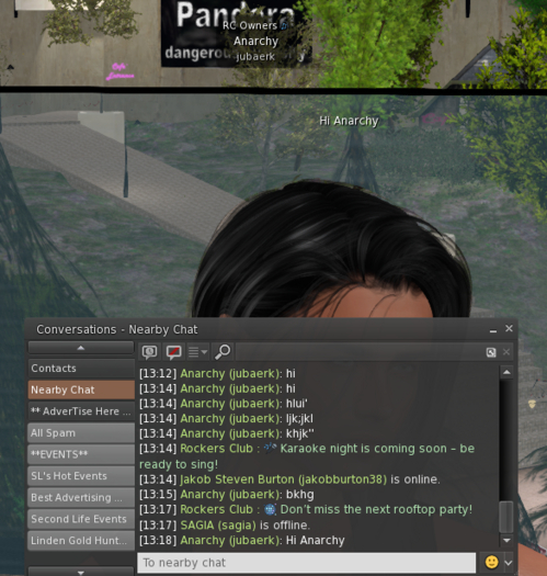 Hover your Text from the local Chat