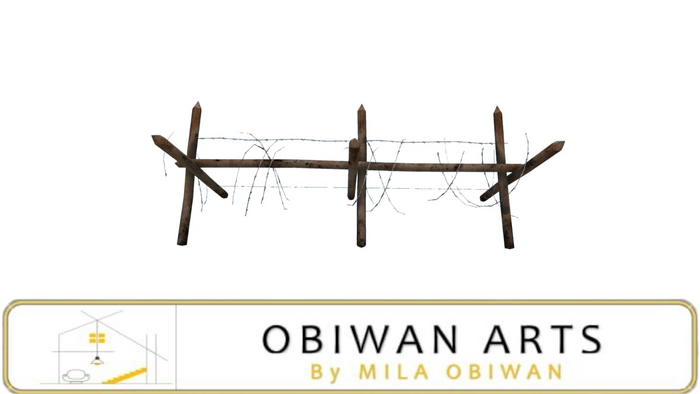 Rustic Barricade Wooden Cross & Wire