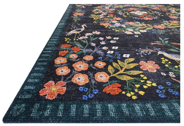 Palais Black thick Piled (padded) AREA RUG