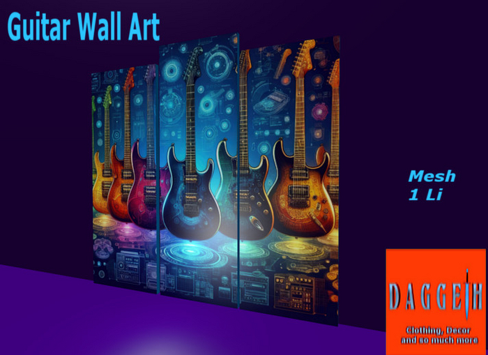 Guitar Wall Art   - [DAGGETH]*