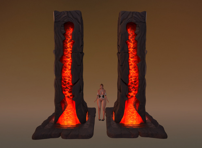 [Px] Lava Oozing Column (Emissive) @ 6.3M Tall