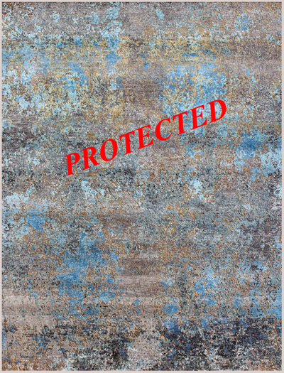 Terry Berry Blue Wool Rug (padded) AREA RUG