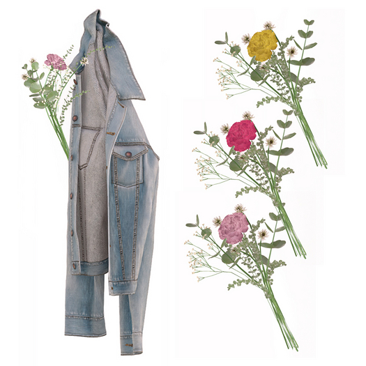 [SHIFUKU] Holdable DenimJacket & Flowers (LIGHT)