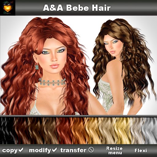 A&A Bebe Hair 11 Color Value Pack (long wavy style) 