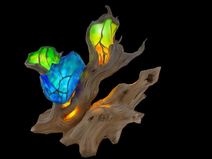 HB: Luminous Stained Glass Wood Decor Statue FuLL PERM