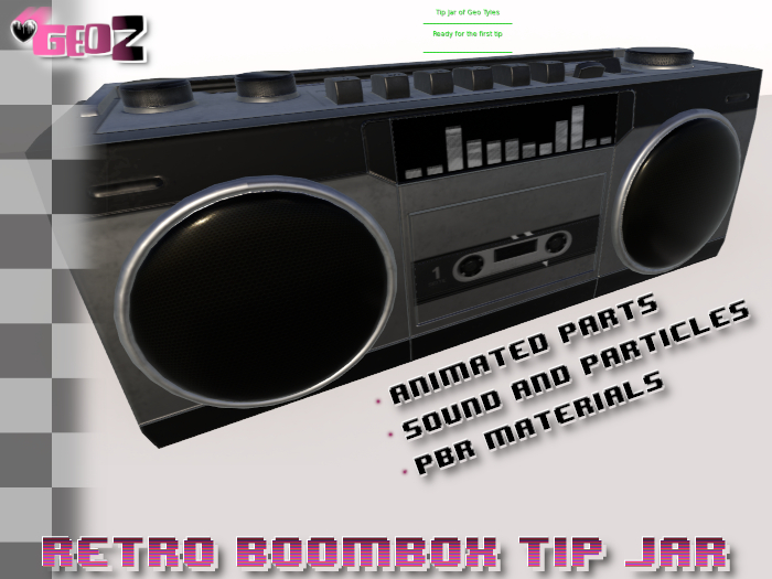 GeoZ - Retro Boombox Tip Jar