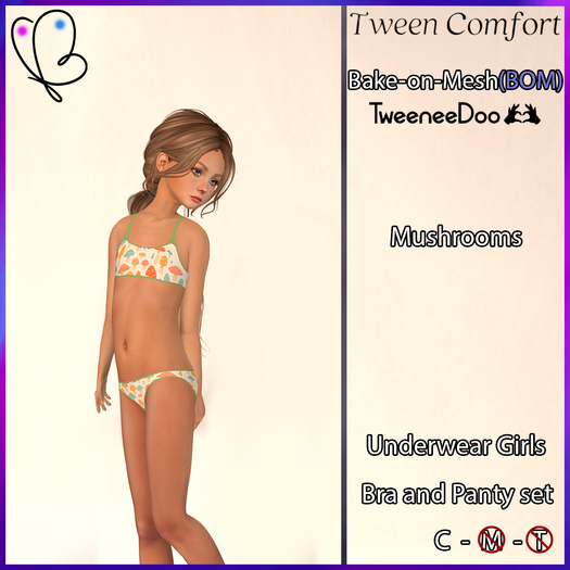 Tween Comfort - Girls Underwear set - Mushroom