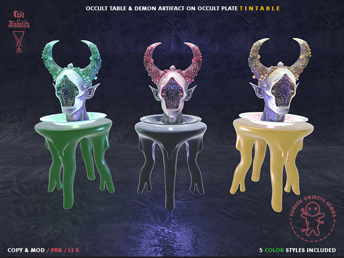 Occult Table & Demon Artifact on Plate (Tintable)