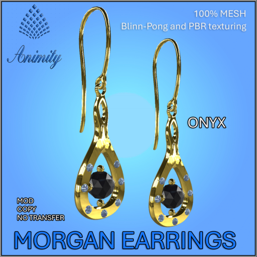 *Animity* Morgan Earrings (Onyx)