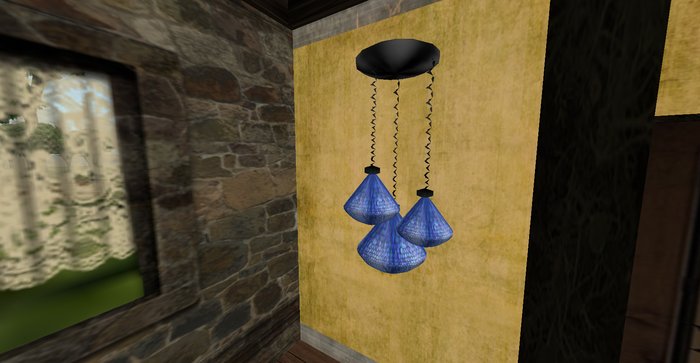 ALMOST FREE! WHIMSY BLUE  RUSTIC SHABBY CHIC TEAR DROP CHANDELIER