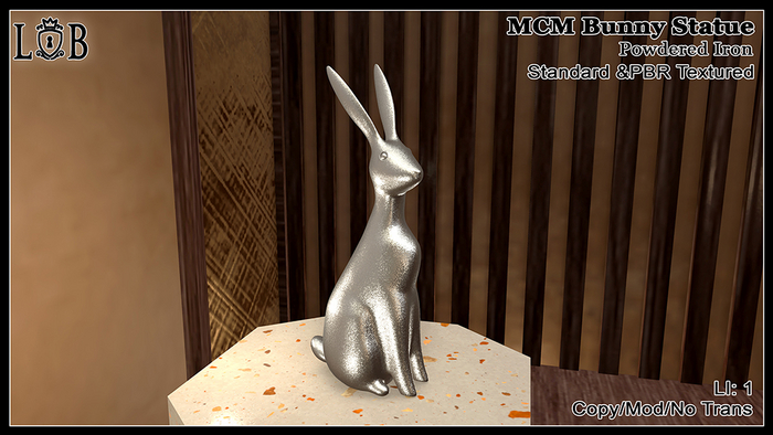 ~L:B~ MCM Bunny Statue- Powdered Iron