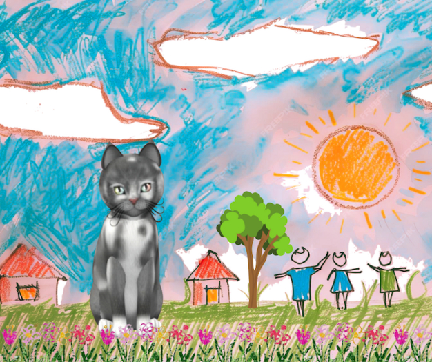 'KittyCatS Box - 9T F European Shorthair Grey and White Dreamy Oasis