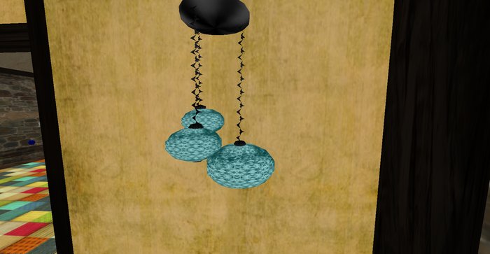 ALMOST FREE! WHIMSY AQUA RUSTIC SHABBY CHIC GLOBE CHANDELIER