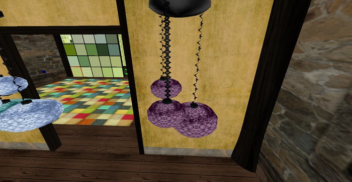 ALMOST FREE! WHIMSY PURPLE  RUSTIC SHABBY CHIC GLOBE CHANDELIER