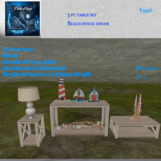 3 pc beach house table set=Box LI=11