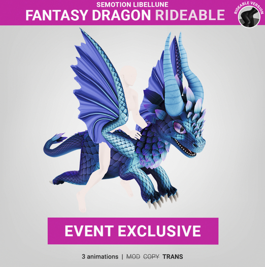 SEmotion Libellune Fantasy Dragon Rideable EXCLUSIVE