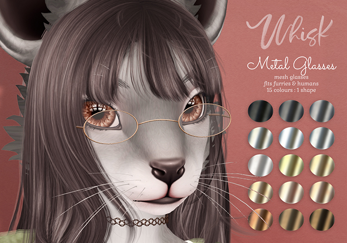 .{Whisk}. Metal Glasses : Oval