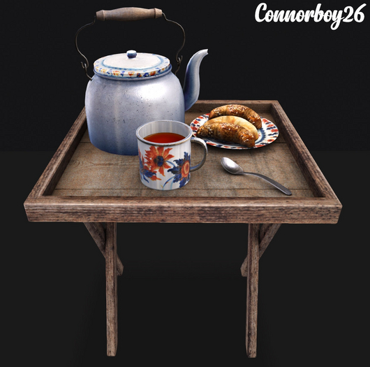 6 ionic :  El te de la tarde KETTLE ON RUSTIC SERVING TRAY MEDITERRANEO
