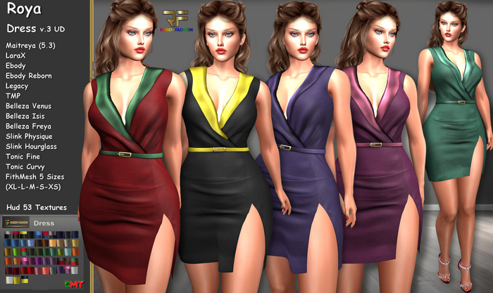 R.F. - Roya Dress v3 (ud) With hud 53 textures