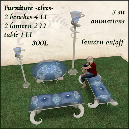 fantasy_ elves, blue fantasy glass furniture