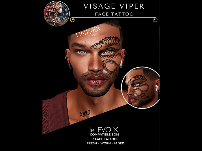 ^^AFTR^^ Visage Viper Face Tattoo EvoX Comp