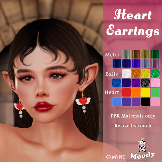 Moody - Heart Earrings Set