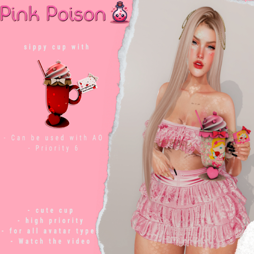 Pink Poison - sippy cup with 4