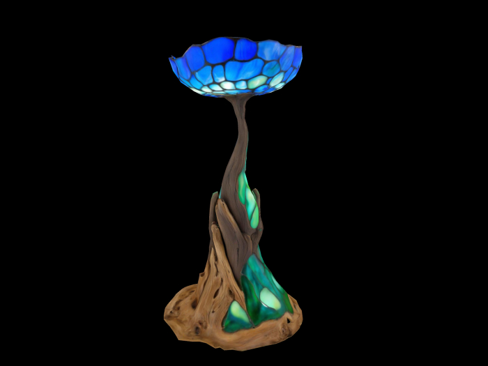 HB: Stained Glass Driftwood Sculpture FULL PERM