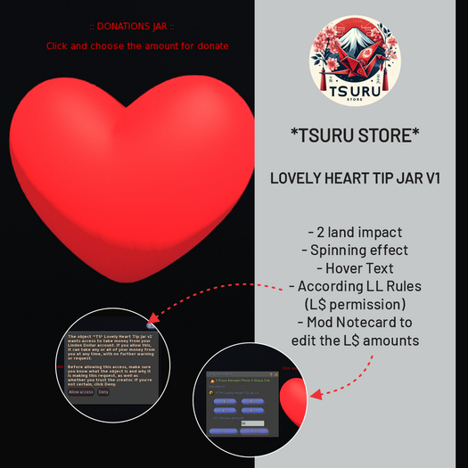 *Tsuru Store* Tip Jar Lovely Heart v1