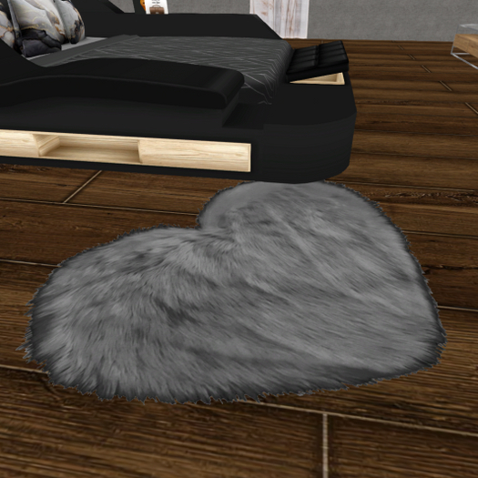 Heart fur rug
